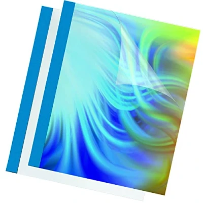 Immagine di Fellowes 53176 Termocopertine Prestige, 3 mm, in PVC Trasparente, Confezione da 100 Pezzi, Blu