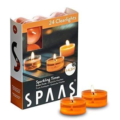 Immagine di Spaas 24 lumini profumati in tazza trasparente trasparente, 4,5 ore, tempi scintillanti