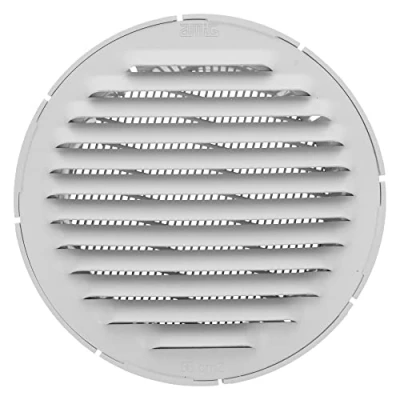 Immagine di Amig Griglia Rotonda in Alluminio con Zanzariera Prese d&#039;Aria Ideale per Soffitto Cucina e Bagno Diametro Interno: Ø10 cm Colore Bianco