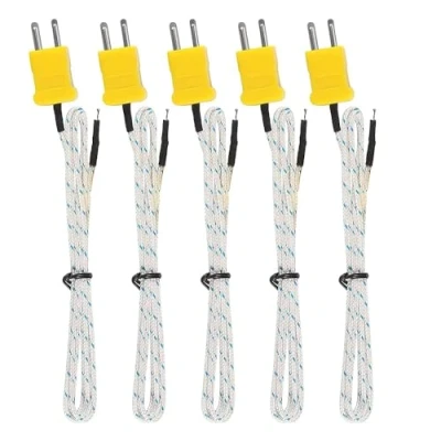 Immagine di DollaTek 5PCS K Tipo 50 400C Sonda termocoppia sensore di Temperatura 1 Metro (3.3 Ft)