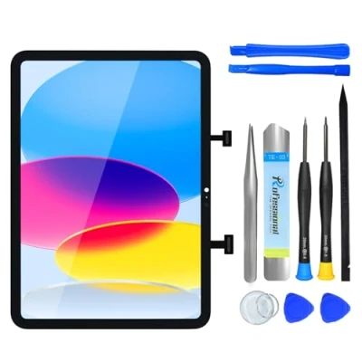 Immagine di NB+ Sostituzione dello schermo per iPad 10a generazione 11.9 pollici Touch Screen Digitizer 2022 Adesivo preinstallato Nero Modello A2696 A2757 A2777 con strumenti