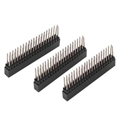 Immagine di Intestazioni Pin Femmina Passo 2,55 Mm Dual Row Straight 2 x 20 Kit Connettore Striscia Intestazione per Raspberry Pi