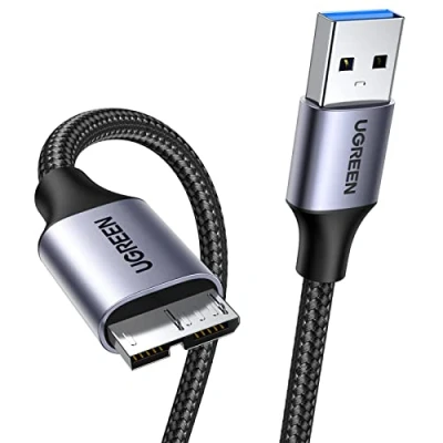 Immagine di UGREEN Cavo Hard Disk Micro B a USB 3.0 5Gbps, Tipo Compatibile con Galaxy S5, Note 3, Toshiba Canvio Basic, WD, Hitachi, 0.5M