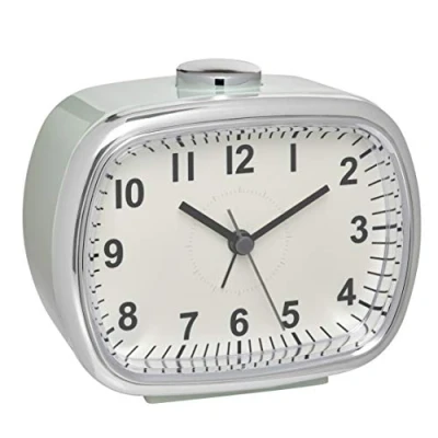 Immagine di TFA DOSTMANN Sveglia elettronica 60.1032.04, stile retrò, grande display analogico menta, lunghezza 110 x larghezza 60 altezza 92 mm