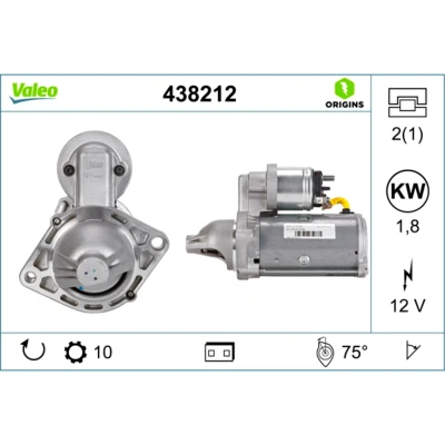 Immagine di VALEO 438212 Motorino di avviamento 12 1,8 10 NEW ORIGINAL PART OPEL: Astra H GTC, Caravan, Hatchback
