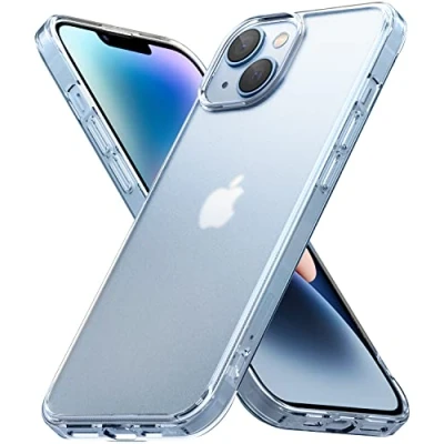 Immagine di Ringke Fusion Compatibile con Cover iPhone 14 (6.1&#039;&#039;), Custodia Anti Impronta Antigraffio Opaca Sottile Retro Rigido Antiurto Paraurti TPU Matte Clear