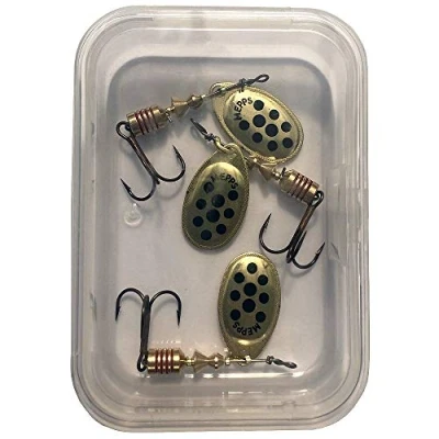 Immagine di Mepps Cucchiaino speciale per pesca alla trota Aglia, multicolore, OR POINTS NOIRS PAR 3, 3