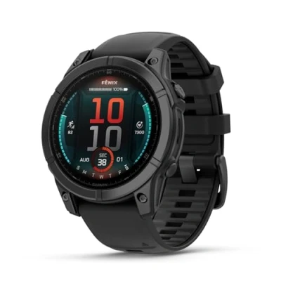 Immagine di Garmin fēnix E, 47mm, Display AMOLED 1,3&quot;, Touch e Pulsanti, 90+ App per lo Sport, Training Readiness, Mappe, Round Trip Dinamico, Pay, Autonomia 16 giorni (Slate Gray &amp; Black)