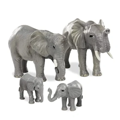 Immagine di Terra by Battat African Elephant Family Animale Elefante in Miniatura per Bambini dai 3 Anni su (4 Pezzi), Multicolore, Confezione da 4, AN2824Z