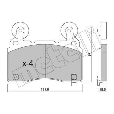 Immagine di METELLI 22 1179 1 Kit pastiglie freno con segnalatore acustico usura CHEVROLET: Camaro V Coupe, VI TESLA: Model S