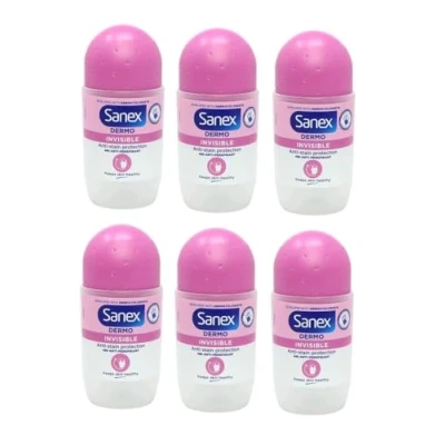 Immagine di SANEX DERMO Invisible Deodorante roll on da donna per tutti i tipi di pelle, 50 ml, confezione 6
