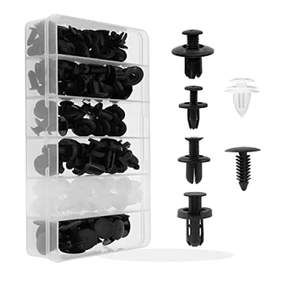 Immagine di 100 Pezzi Rivetti in Plastica per Auto,Plastica Rivetti,Clip di fissaggio auto,Rivetti Auto,Clip Automatico Universale, Rivetto Clip Rivestimento Carrozzeria Assortimento