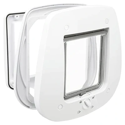 Immagine di Trixie Gattaiola a 4 Vie per Porte in Vetro, Colore Bianco, 680 g