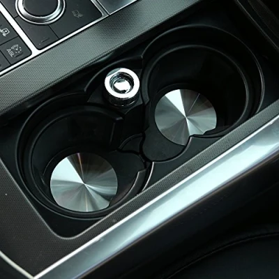 Immagine di DIYUCAR Per RangeRover Sport Vogue Discovery 4 LR5 Car Cup Holder Copertura Mat Trim Acciaio 2 pz