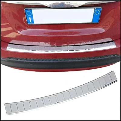 Immagine di Recambo Protezione per paraurti in Acciaio Inox Cromato, Compatibile con Fiat 500X a Partire dal 2014, smussatura, qualità Premium