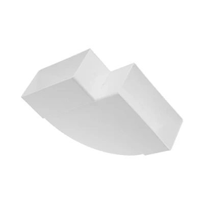 Immagine di 110 x 55 mm / 11 5,5 cm Arco di fognatura rettangolare orizzontale per collegamento del tubo Angolo: 90 Sistema ventilazione, riscaldamento, raffreddamento Elemento stanze limitate