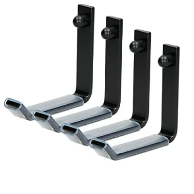 Immagine di ECD Germany Set 4X Porta Pneumatici da Parete Ruote Cerchi Auto Gancio in Acciaio Solido Nero 4 x Muro Appendi Gomme a Dimensioni 10 cm con Materiale di Montaggio