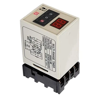 Immagine di Relè temporizzatore ritardo doppia modalità Display a LED 0,01S 99H AH3 DM 12/24/110/220 / 380V (opzionale)(AC/DC 24V)