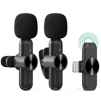 Immagine di Cimkiz Lavalier microfono wireless per iOS, mini registrazione, Live Streaming, YouTube, TikTok, Facebook, riduzione del rumore, Plug &amp; Play, non richiede app e Bluetooth