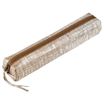 Immagine di Clairefontaine 410032C astuccio piccolo Slim 19,5x2,5x4 cm in vero cuoio d&#039;agnello, Kleo Pathra argento