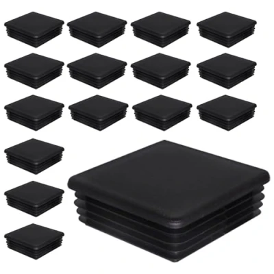 Immagine di SKIR&#039;CO tappi quadrati in plastica, 80 x mm, opachi, inserti per tubi quadrati, pali recinzioni, colore nero RAL 9005, 16 pezzi