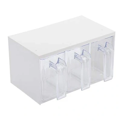 Immagine di Westmark Contenitore a cassetti, 3 Capacità: 1 l l&#039;uno, Plastica, Roma, Trasparente/Bianco, 73052260