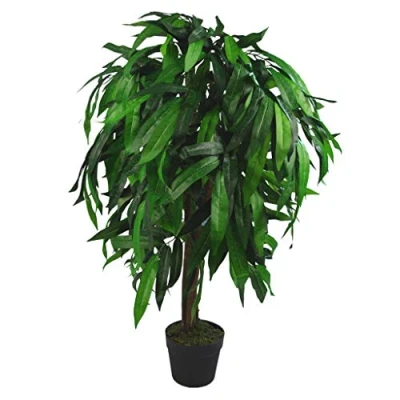 Immagine di Leaf Design UK Pianta/albero di mango artificiale, verde, 100 cm