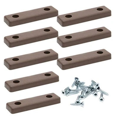 Immagine di 8 x sossai® rialzi/feltrini per mobili/piedi mobili da avvitare MG2 Colore: marrone Dimensioni: 50x14x5 mm Incl. vite