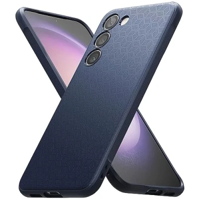 Immagine di Ringke Onyx Compatibile con Cover Samsung Galaxy S23 Plus 5G, Piacevole al Toccandola Custodia Calza Perfettamente Ottima Grip Antiscivolo Anti Impronte Resistente Graffi Robusta Navy Blu