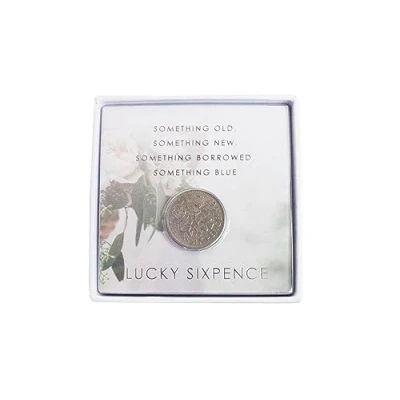 Immagine di Talking Tables regalo per matrimonio, di buona fortuna, in carta, moneta d&#039;argento, 19 mm