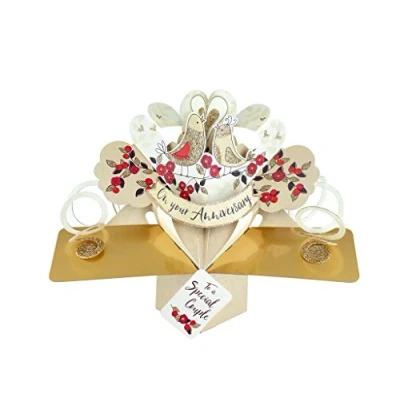 Immagine di Second Nature pop UPS &quot;uccelli e fiori on your Anniversary card