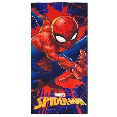 Immagine di Theonoi telo da spiaggia per bambini, bagno, 70 x 140 cm, in microfibra (Spiderman DarkWeb)