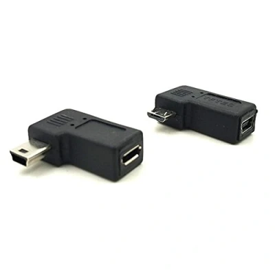 Immagine di Duttek Micro USB a Mini Combo Adattatore, ad angolo retto 90 gradi 1 PC Maschio Femmina Adattatore + Convertitore