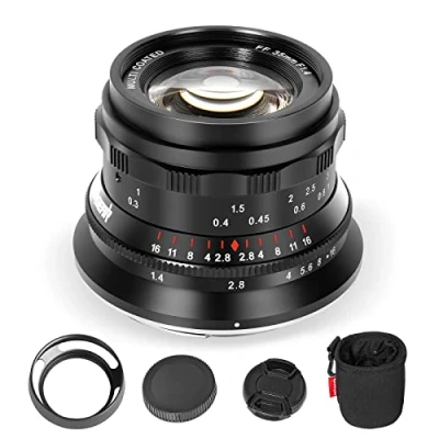 Immagine di PERGEAR 35mm F1.4 Full Frame Obiettivo con messa a fuoco manuale, compatibile fotocamere Sony E Mount A7RIII A7RIV A7S A7SII A7SIII A9 A7C A6400 A6000 A6600 A6100 A6500 A6300