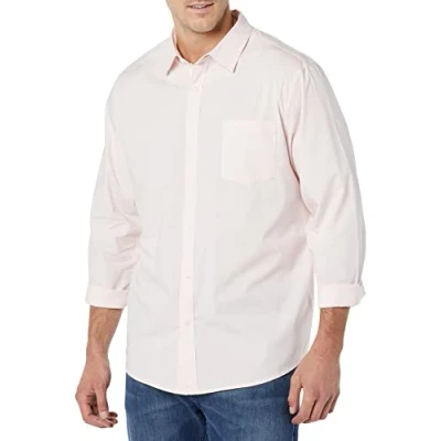 Immagine di Amazon Essentials Camicia in Popeline Elasticizzato A Manica Lunga dalla vestibilità Regolare Uomo, Rosa, XS