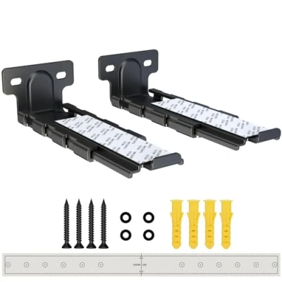 Immagine di Agandax Universal Supporto Soundbar,Supporto Soundbar Per Tv, Regolazione Estensione Braccio Da 3.7&quot; 6.7&quot;, Staffa Cassette Altoparlanti Con Cuscinetti Antiscivolo Eva, Fino A 15 Kg
