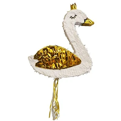 Immagine di Amscan 9907509 Pignatta Cigno, dimensioni 40 x 46 7 cm, da riempire con piccoli regali o dolcetti, perfetta per feste di compleanno bambini e a tema, decorazione