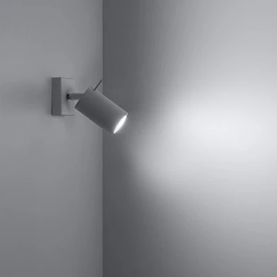 Immagine di Sollux Lighting Ring 1 Lampada da parete Design moderno e minimalista, regolabile braccio direzione della luce Lampadina GU10 sostituibile, x 40 W Acciaio, bianco, 8x16x8 cm