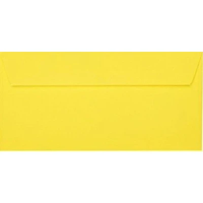 Immagine di Karten und Co. 25 buste per lettere, 11 x 22 cm, con striscia adesiva, grammatura 120 g/mq, colore giallo intenso