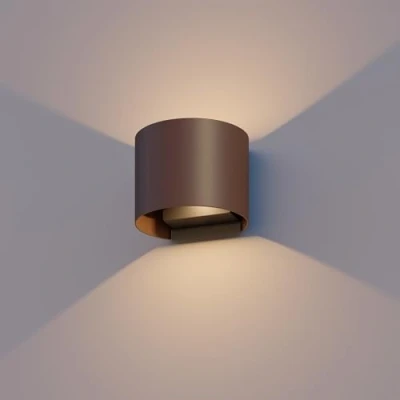 Immagine di Calex LED applique da esterno ovale, Up/Down, altezza 10 cm, marrone