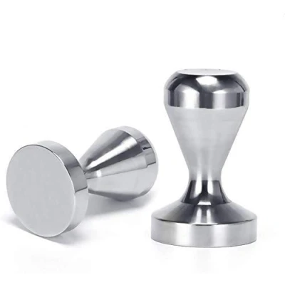 Immagine di VIA CREMA Pressino Caffè Professionale 53mm Coffee Tamper Macchine Espresso Acciaio Inox (53 mm) Ergonomico Base Piatta Accesori Bar Alta Qualità