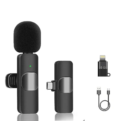 Immagine di Jk products shopping online Micro cravatta wireless lavalier compatibile con iPhone iPad Android iOS Smartphone PC Microfono Plug and Play Registrazione Live Stream Youtube