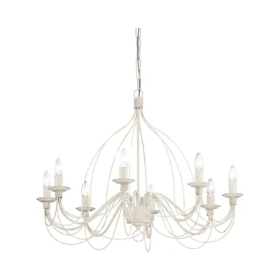 Immagine di Ideal Lux Corte SP8 Bianco Antico Lampada a Sospensione, Metallo,