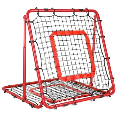 Immagine di Rete Rimbalzo Calcio Doppio Lato Pieghevole, da per Pallavolo Angolo Regolabile, con Target Allenamento Abilità, Facile Montare, Calcio, Baseball e