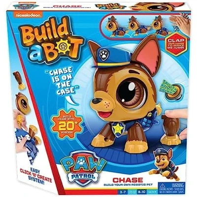 Immagine di GOLIATH Build a Bot Paw Patrol Chase Giocattolo elettronico da 4 Anni Il Compagno dei Bambini con la Voce del Famoso Cartone Animato Assembla Tuo Robot e Prende Vita Inglese