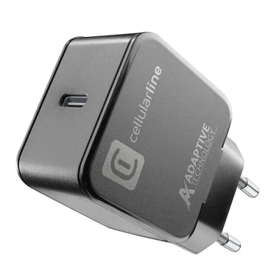 Immagine di cellularline USB C Charger 15W Type Travel 240V Protezione da sovraccarico Nero