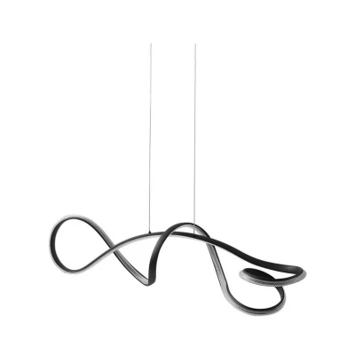 Immagine di Lucande Lampada LED a sospensione Rodado, nero, 110 cm, alluminio