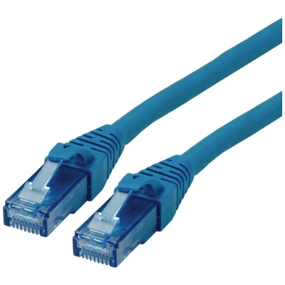 Immagine di Roline 21.15.2747 RJ45 cavo di rete, patch CAT 6A U/UTP 10.00 m Blu non schermato, Privo alogeni, Ritardante fiamma 1 pz.