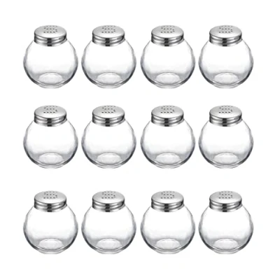 Immagine di Westmark Spargisale, 12 Pezzi, Capacità: 50 ml ciascuno, Vetro/Acciaio Inox, Roma, Argento/Trasparente, 654722E2