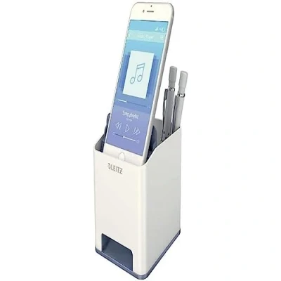 Immagine di LEITZ WOW Portapenne con amplificatore del suono Dual Color Bianco metellizzato 53631001